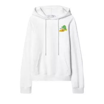 Off-White Brush Arrows Logo Толстовка с капюшоном Белые мужские топы OMBB097S23FLE0040184 S