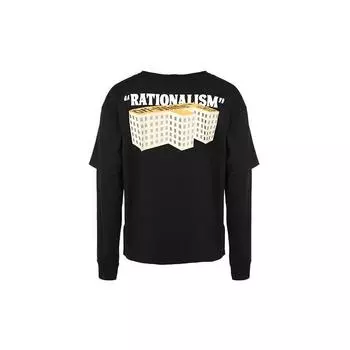 Off-White Building Double Sleeve Tee Black Multi Color Men Tops OMAB022R201850071088