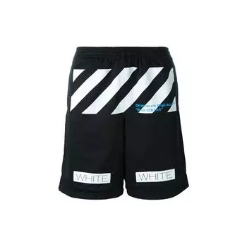 Off-White C/O Virgil Abloh Ss20 Сетчатые повседневные шорты с прямыми штанинами, мужские брюки, черные OMCB006S160170031034 XL