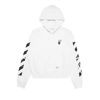 Off-White Carav Arrow Over Hoodie Белые/черные мужские топы OMBB037F21FLE0100110 XXS