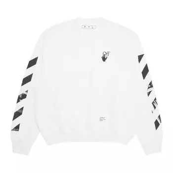 Off-White Carav Arrow Skate Crewneck белые/черные мужские топы OMBA054F21FLE0110110 XL