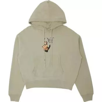 Off-White Carav Hand Over Flatlock Hoodie Abbey Stone Men Tops Grey OMBB073F21FLE0021784 S