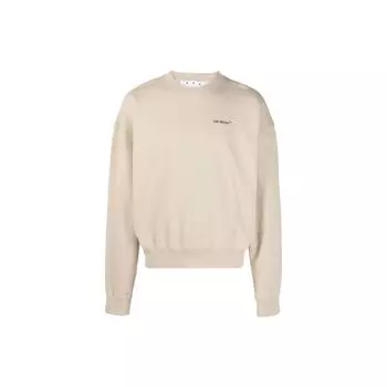 Off-White Caravag Arrow Over Crewneck Темно-песочные/черные мужские топы Желто-коричневый OMBA058S22FLE0021710