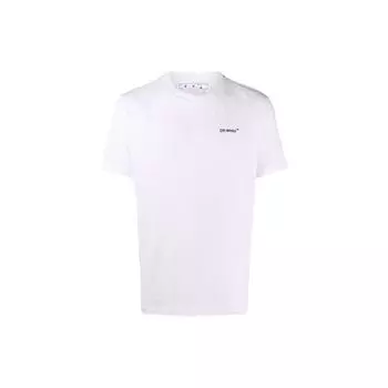 Off-White Caravag Arrow Тонкая футболка с короткими рукавами, белые/черные мужские топы OMAA027C99JER0030110 L