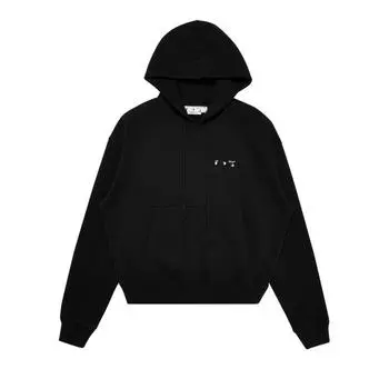 Off-White Caravag Paint Over Hoodie Черные мужские топы OMBB037C99FLE0041001 M
