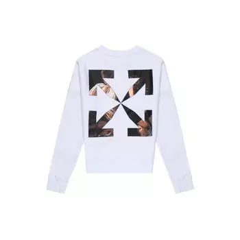 Off-White Caravaggio Angel Тонкие белые/черные мужские топы с круглым вырезом OMBA025E20FLE0050110 L