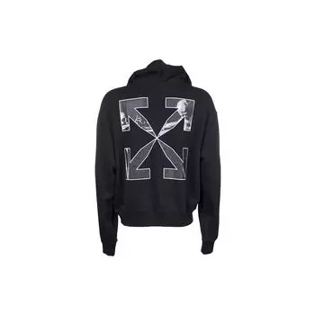 Off-White Caravaggio Arrow Over Hoodie Черные/белые мужские топы OMBB037F21FLE0101001 XS