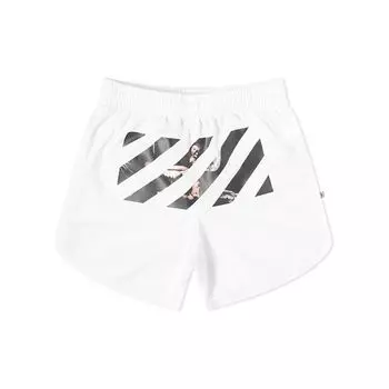 OFF-WHITE Caravaggio Arrows Сетчатые шорты Белый/Разноцветный Мужская уличная одежда OMCI005S201010040188 S