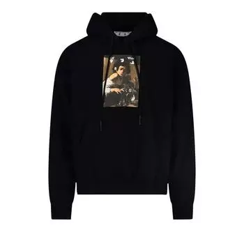 Off-White Caravaggio Boy Skate Hoodie, черные/разноцветные мужские топы OMBB085F21FLE0131084 S