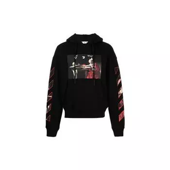 Off-White Caravaggio Черные топы унисекс с капюшоном OMBB037R21FLE0021025 XS