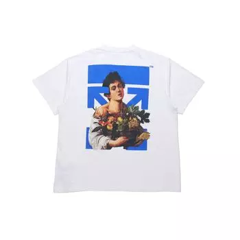 Off-White Caravaggio Футболка для мальчиков Белые мужские топы OMAA038S21JER0070140 S