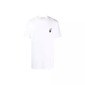 Off-White Caravaggio Футболка с короткими рукавами Белые/Мульти мужские топы OMAA027F21JER0110184 S