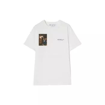 Off-White Caravaggio Lute Slim Tee Белые/черные мужские топы OMAA027S22JER0010110 XS