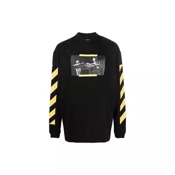 Off-White Caravaggio Overisze Футболка Черные мужские топы OMAB032F21JER0061084 XS