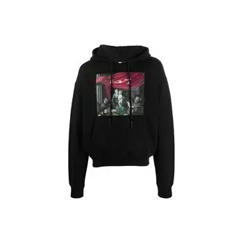 Off-White Caravaggio Paint Over Tee Черные мужские топы OMBB037E20FLE0031010 XS