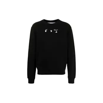 Off-White Черные мужские топы Off с круглым вырезом OMBA025S21FLE0081001 S