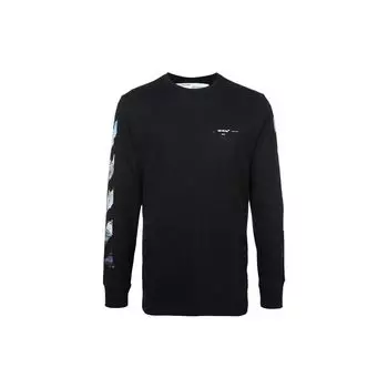 Off-White Мужская толстовка с капюшоном с разноцветным принтом стрелки, черная OMAB001R191850121088 XXS