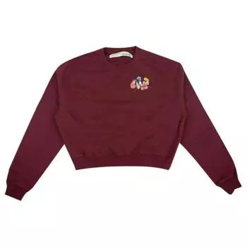 Off-White Цветочный свитшот Maroon женские топы красный OWBA026E180030412488 S