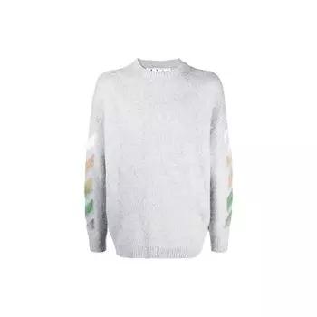 Off-White Diag Brushed Sweater Серые мужские топы OMHA036R21KNI0017284 S