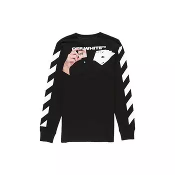 Off-White Diag Hand Card Футболка Черные мужские топы OMAB001E191850111088 M