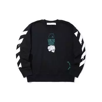 Off-White Dripping Arrows Incompiuto черные/белые мужские топы с круглым вырезом OMBA037R20E300051001 XS