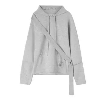 Off-White Easybreezy Band Knit Hoodie Medium Grey Мужские топы OMHA138S22KNI0010606 S