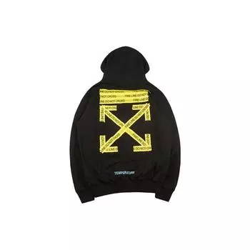 Off-White Fire Tape Толстовка Черные мужские топы OMBB029S180030241060