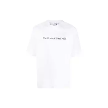 Off-White From Italy Футболка для скейтбординга, белые/черные мужские топы OMAA119S22JER0020110