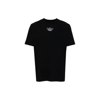 Off-White Футболка Bandana Arrow Slim с коротким рукавом, черная/белая, мужские топы OMAA027S24JER0011001 XXXL