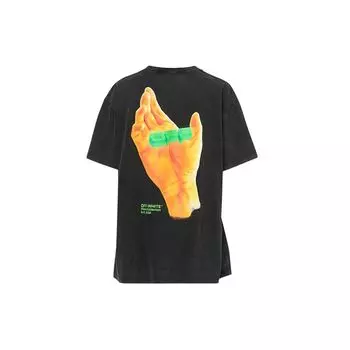 OFF-WHITE Футболка большого размера, черная/разноцветная, мужская уличная одежда OMAA038R201850131088 XXS