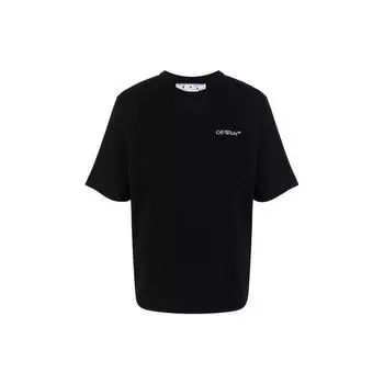 Off-White Футболка Caravaggio Crowning Skate Tee, черные/белые мужские топы OMAA119S22JER0041001 XS