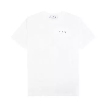 Off-White Футболка Caravaggio Paint Over с коротким рукавом, белая/черная, мужские топы OMAA038C99JER0060110 S