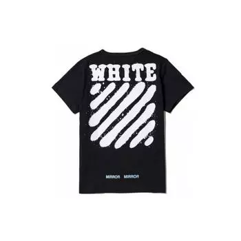 OFF-WHITE Футболка Diag Spray Черная мужская уличная одежда OMAA002G20JER0111001