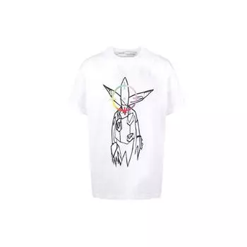 Off-White Футболка Futura Alien Over Белые мужские топы OMAA038S201850500188 XXS