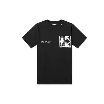 Off-White Футболка Half Arrow Man, черные мужские топы OMAA027S201850101001 L