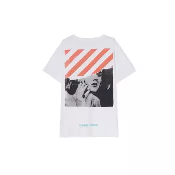 OFF-WHITE Футболка Мэрилин Монро Белая мужская уличная одежда OMAA002G20JER0010188 XXS