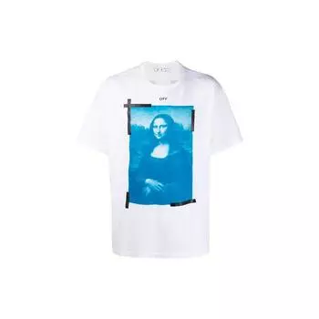 Off-White Футболка Monalisa Белые мужские топы OMAA038R21JER0010110 XS
