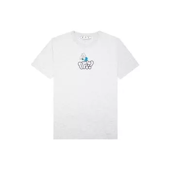 Off-White Футболка Off Graffiti Slim с коротким рукавом, меланжевые серые мужские топы OMAA027S22JER0120857 L