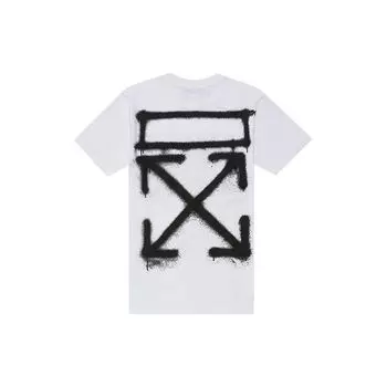 Off-White Футболка с фотографией из аэрозольной краски, белая, черная мужская уличная одежда OMAA027R201850150110 XXS