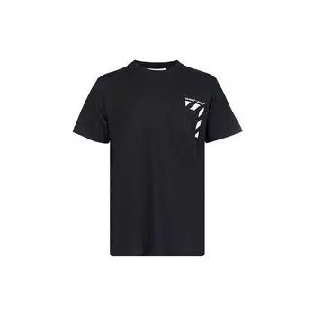 OFF-WHITE Футболка с карманами в диагональную полоску, черная/белая мужская уличная одежда OMAA128C99JER0011001 S