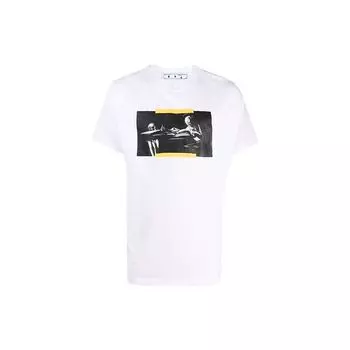 Off-White Футболка с коротким рукавом Caravaggio Painting Slim, белые/мульти мужские топы OMAA027F21JER0140184 S