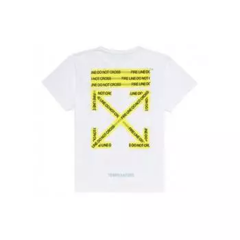 Off-White Футболка с коротким рукавом и надписью «Caution Tape Arrow» для мужчин, цвет белый OMAA002S181850060160 S