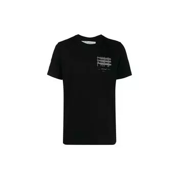 Off-White Футболка с коротким рукавом и круглым вырезом Ss19 Industrial Print, мужские топы OMAA027E191850041091 XS