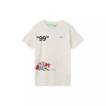 Off-White Футболка с коротким рукавом с принтом граффити Мужские топы Белые OMAA027R191850060288 XXS