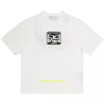 Off-White Футболка с коротким рукавом Wizard Eye Over Skate, белая/черная, мужские топы OMAA120S23JER0170110 M