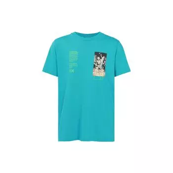 Off-White Футболка с короткими рукавами и принтом черепа Virgil Abloh Ss20 C/O и мужские топы стандартной посадки синего цвета OMAA027R201850143988 XL