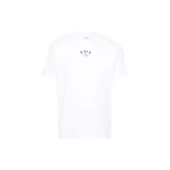 Off-White Футболка с круглым вырезом и коротким рукавом, повседневная, с принтом стрелок, мужская, белая, OMAA027S24JER0010110 XL