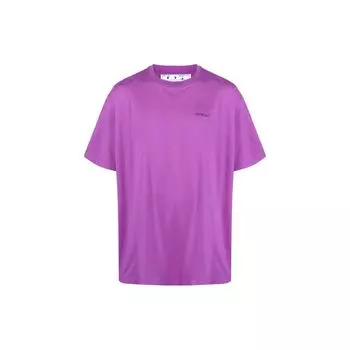 Off-White Футболка с круглым вырезом и коротким рукавом с принтом стрелок, мужская, фиолетовая, OMAA038S23JER0023610 XS