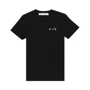 Off-White Футболка с логотипом, черно-белые женские топы OWAA049E20JER0011001 S