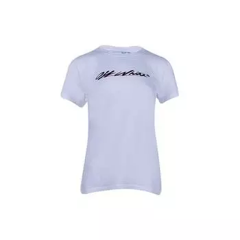 Off-White Футболка с логотипом New Script Белые женские топы OWAA049R21JER0050110 S